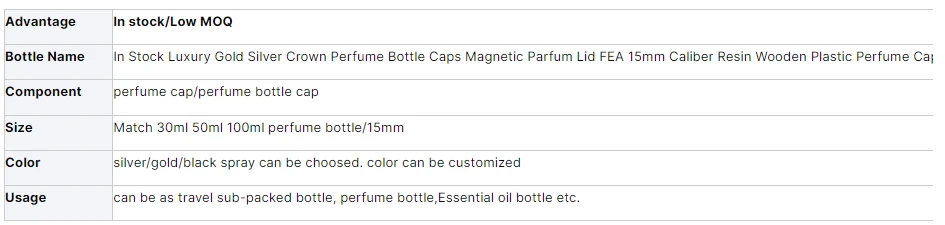 Cosmetic bottle caps electroplated zinc liquor-style perfume lid 6